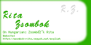 rita zsombok business card